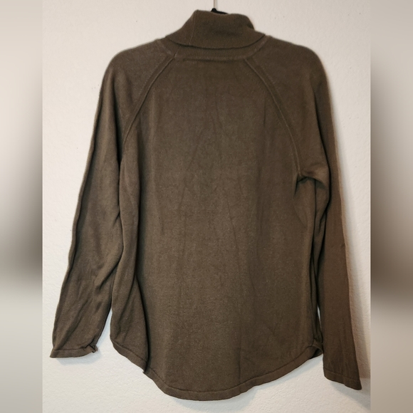 Jeanne Pierre Cotton Turtleneck Taupe Heather‎ Sweater, Size XL - Picture 2 of 6